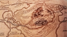 Kaart van Atlantis door Paul Schliemann - 1912